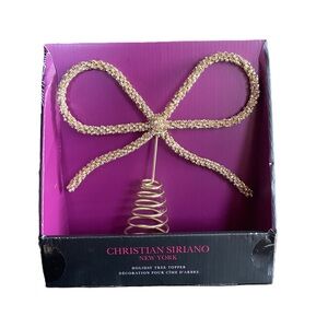 Christian Siriano Holiday Gold Rhinestone Bow Tree Topper